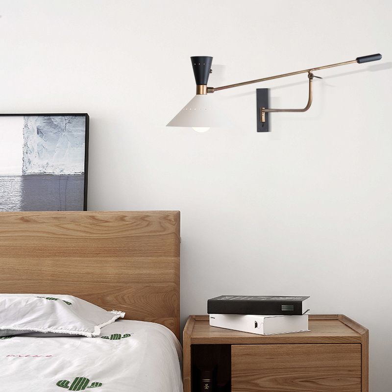 CarinsModerne Design Wandlamp Nordic Creative Verstelbaar Metaal/Glas Wit Slaapkamer/Woonkamer