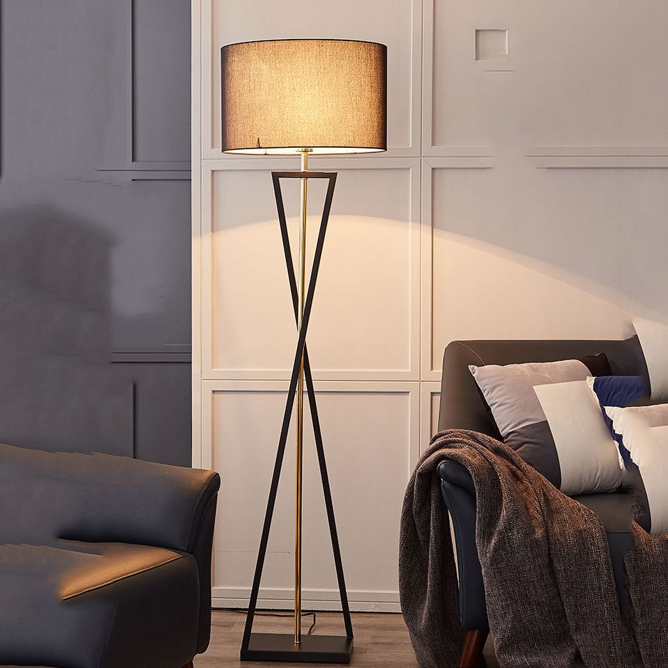 Eryn Retro Cilinder Driepoot Vloerlamp Metalen Stof Multi Kleur Slaapkamer/Woonkamer