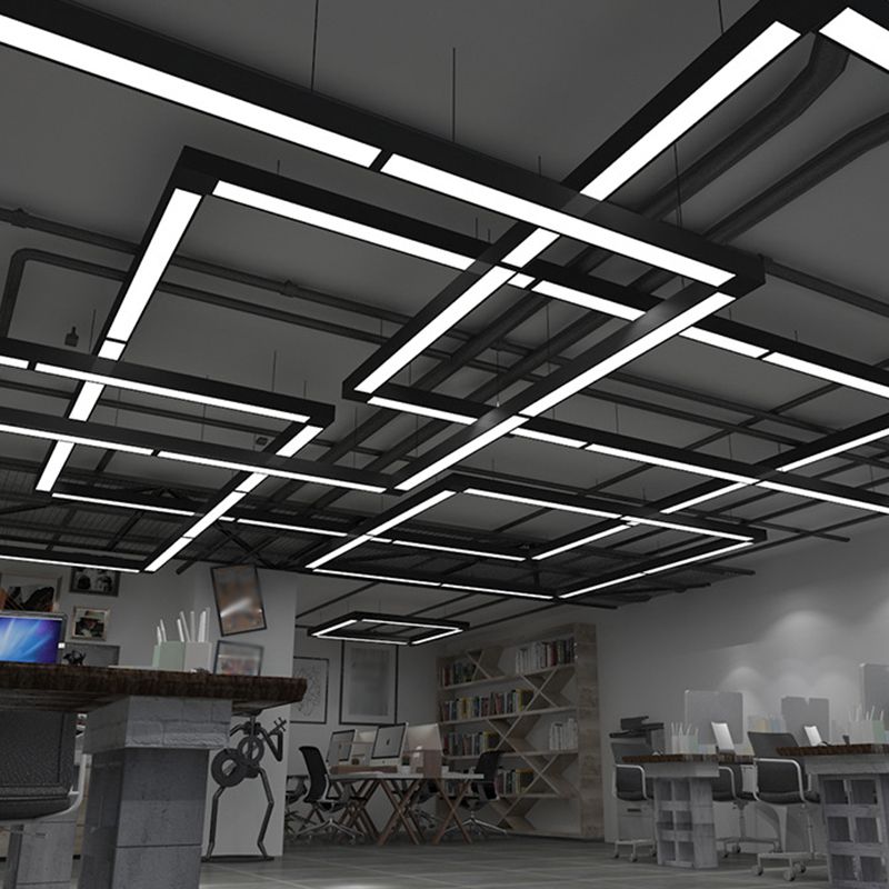 Edge Minimalistische Industriele LED Hanglamp Zwart Woonkamer Acryl