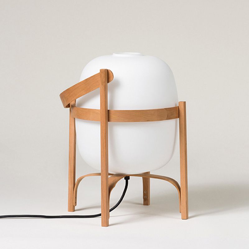 Ozawa Moderne Design LED Lantaarn Vloerlamp Houten/Glazen Slaapkamer/Woonkamer