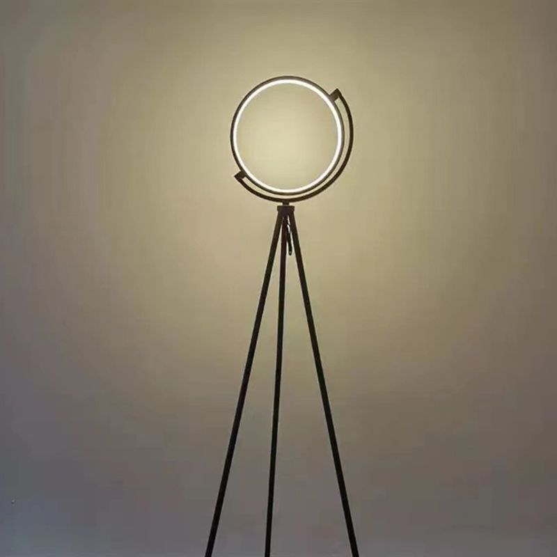 Salgado Moderne Ronde LED Vloerlamp Zwart/Goud Metaal Slaap/Woon/Eetkamer