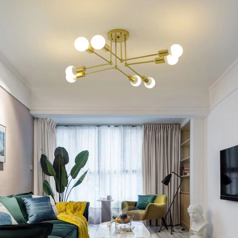 Valentina Industrieel LED Plafondlamp Zwart Witte Metaal Slaapkamerm