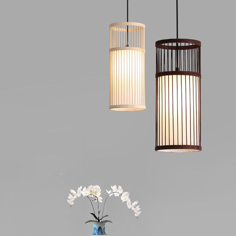 Ozawa Ronde LED Hanglamp Hout/Koffie Metaal/Bamboe Eetkamer