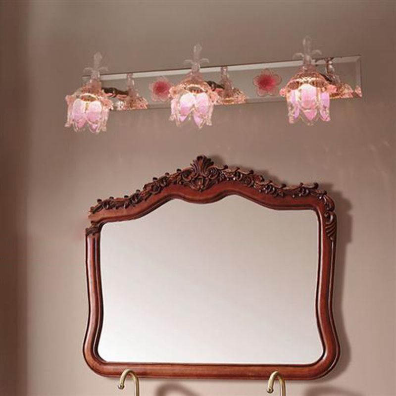 Félicie Design Bloem LED Wandlamp Metaal/Glas Roze Slaap/Woon/Badkamer