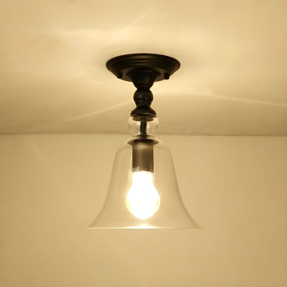 Alessio Industriële Glazen Inbouw Plafondlamp Zwart Woonk/Eetk/Slaapkamer
