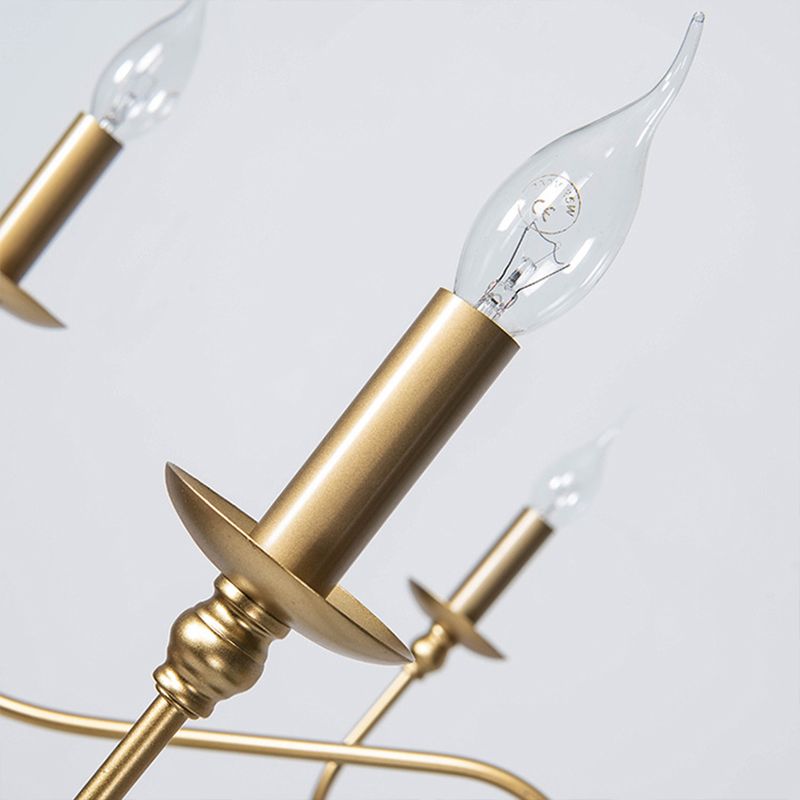Alessio Vintage LED Kroonluchter Zwart Goud Metaal Slaapkamer Woonkamer