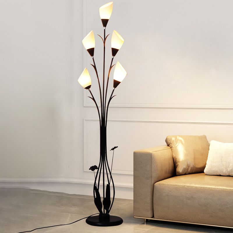 Bella Moderne Kleine LED Vloerlamp Zwart Metaal/Acryl Woonkamer