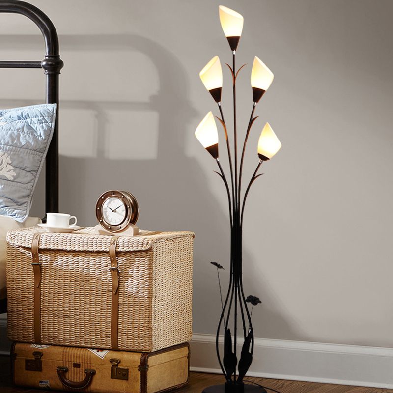 Bella Moderne Kleine LED Vloerlamp Zwart Metaal/Acryl Woonkamer