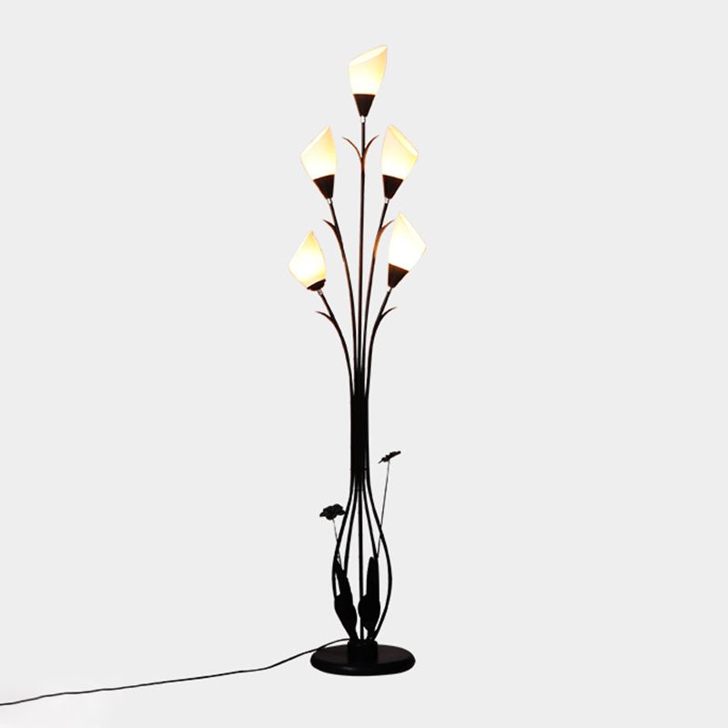 Bella Moderne Kleine LED Vloerlamp Zwart Metaal/Acryl Woonkamer