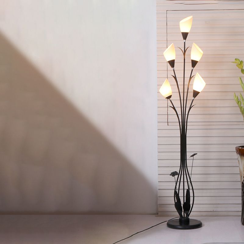 Bella Moderne Kleine LED Vloerlamp Zwart Metaal/Acryl Woonkamer