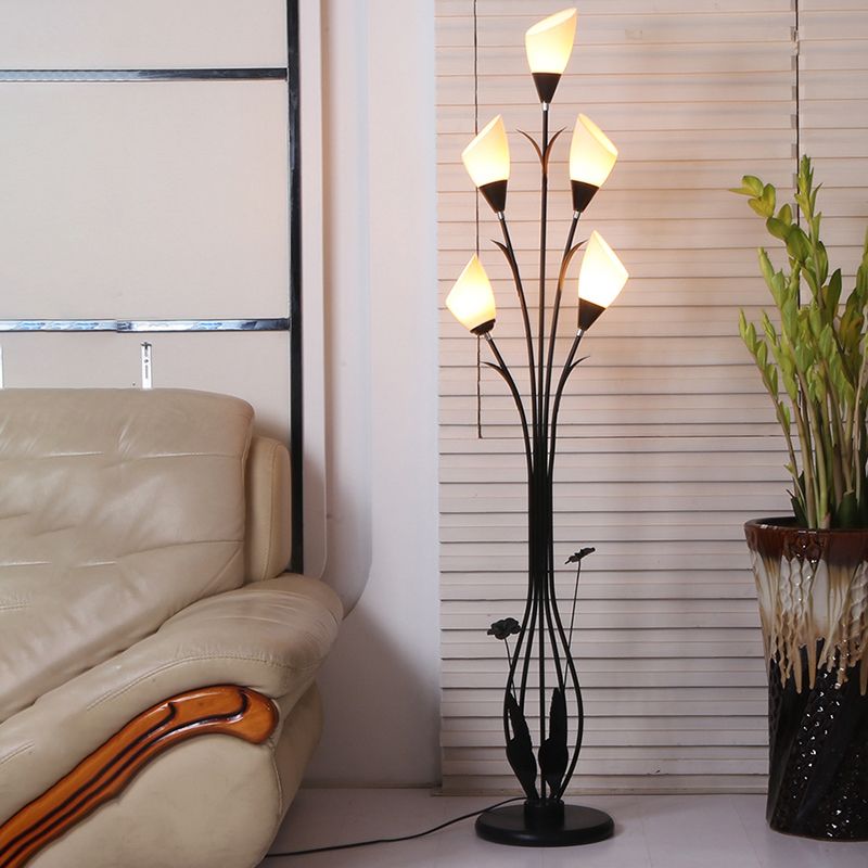 Bella Moderne Kleine LED Vloerlamp Zwart Metaal/Acryl Woonkamer