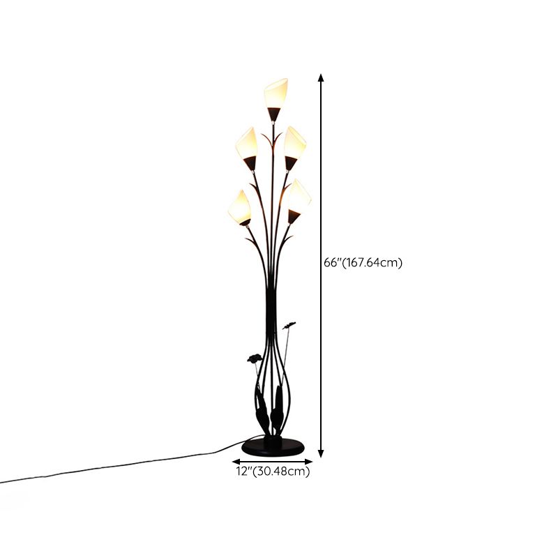 Bella Moderne Kleine LED Vloerlamp Zwart Metaal/Acryl Woonkamer