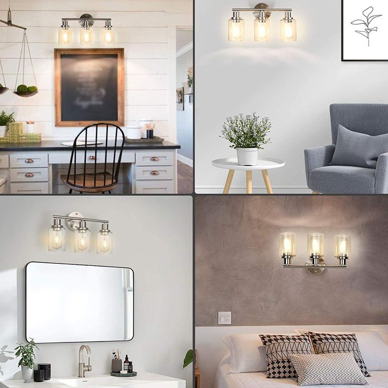 Alessio Modern Industriele LED Wandlamp Nikkel Metaal/Glas Bad/Woon/Slaapzimmer