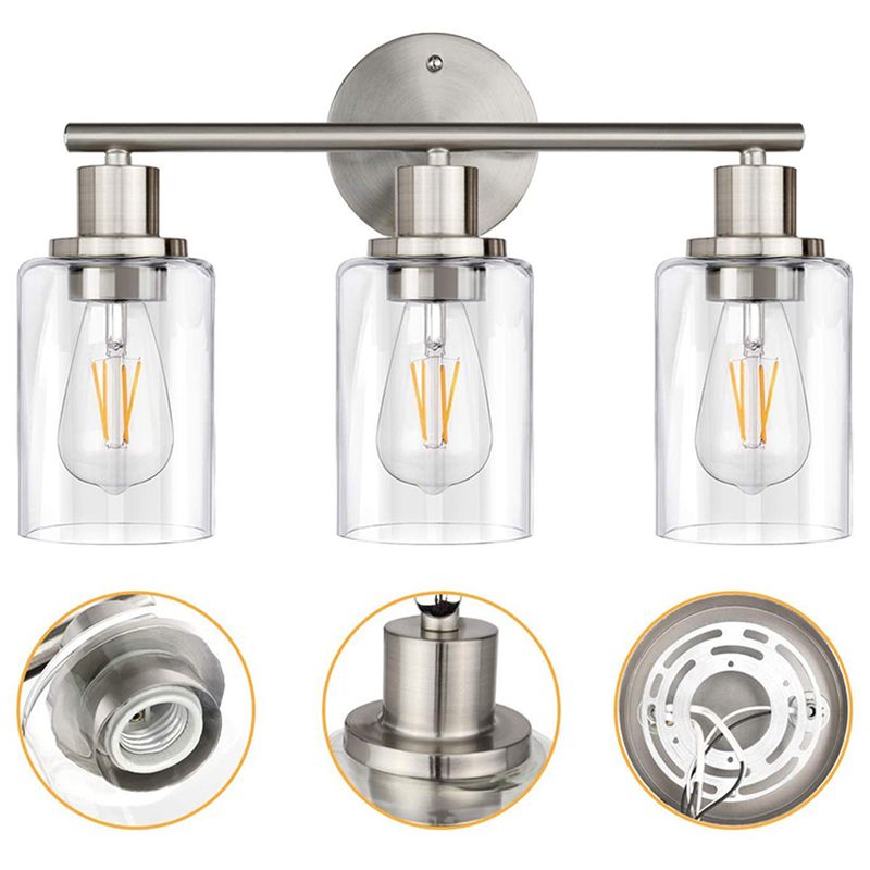 Alessio Modern Industriele LED Wandlamp Nikkel Metaal/Glas Bad/Woon/Slaapzimmer