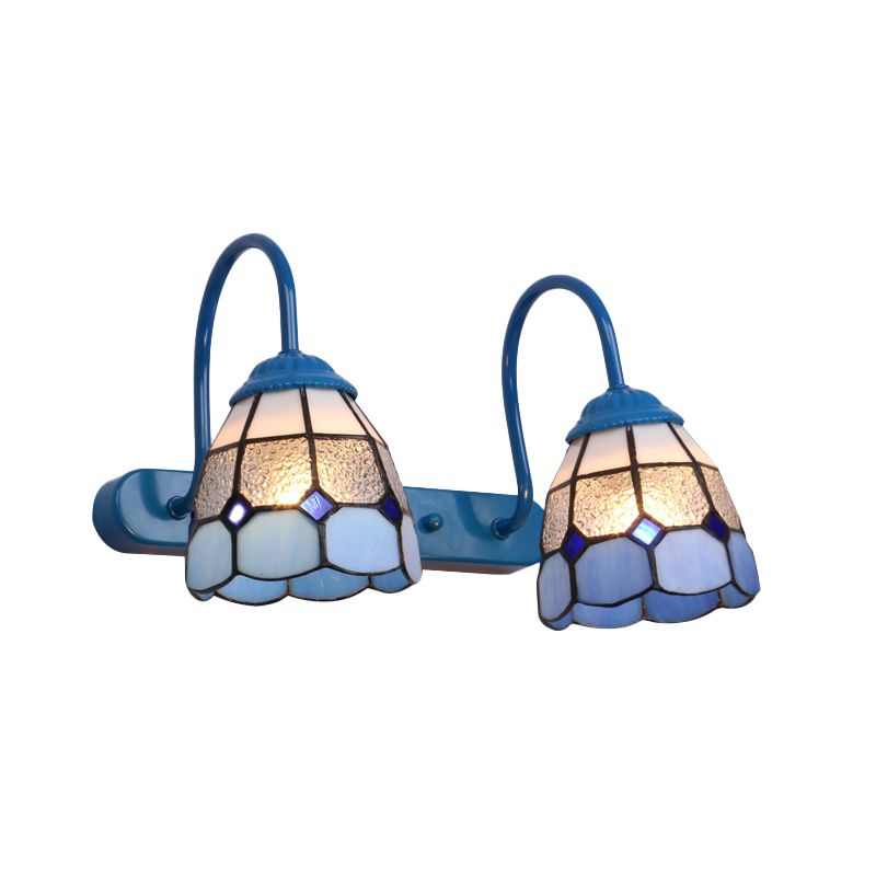 Baxter Bloemvormige Metalen Wandlampen, Zwart/Wit/Blauw