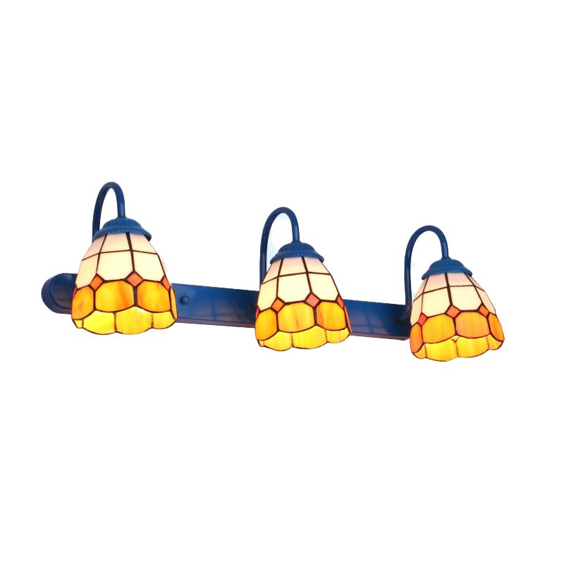 Baxter Bloemvormige Metalen Wandlampen, Zwart/Wit/Blauw