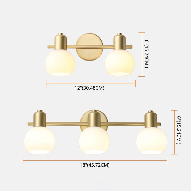 Valentina Moderne Bol LED Wandlamp Metaal Goud/Wit Slaap/Woon