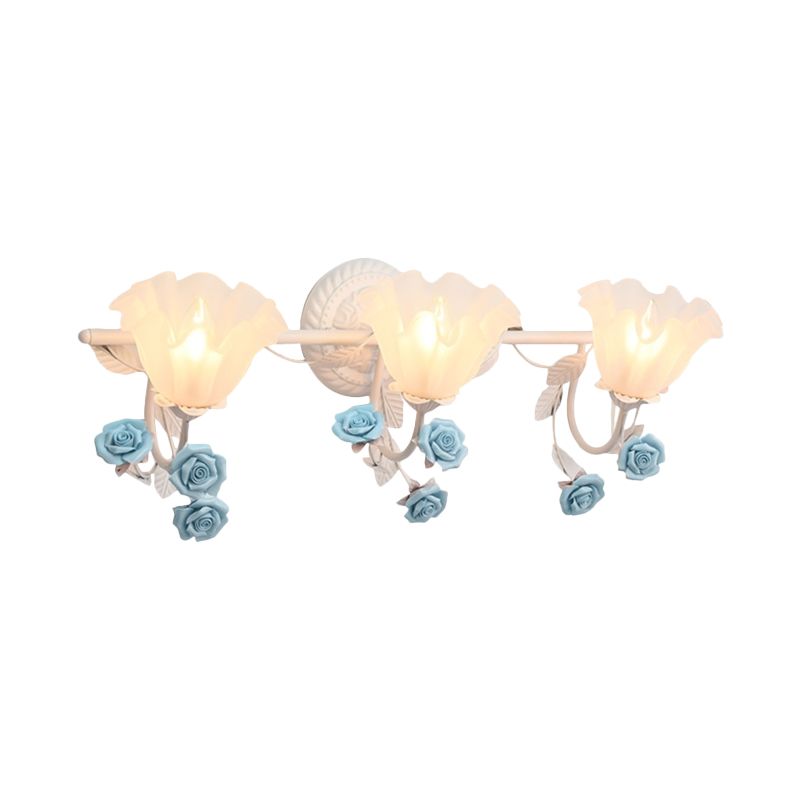 Félicie Design Bloem LED Wandlamp Metaal/Glas Blauw/Roze Slaap/Woon/Badkamer