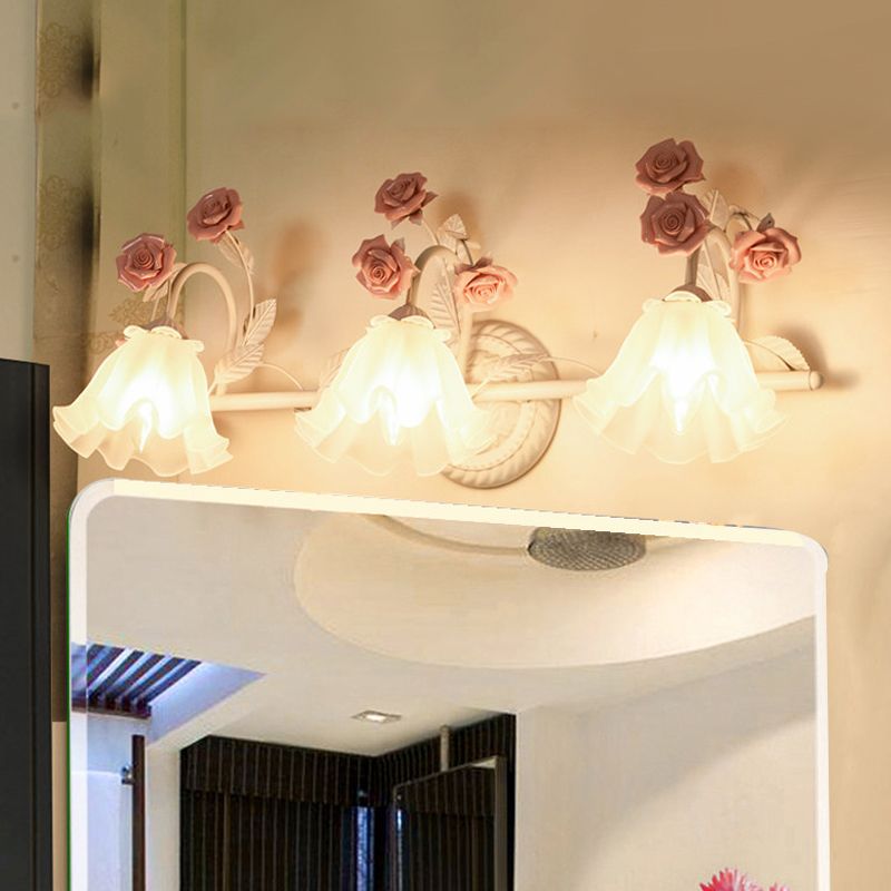 Félicie Design Bloem LED Wandlamp Metaal/Glas Blauw/Roze Slaap/Woon/Badkamer