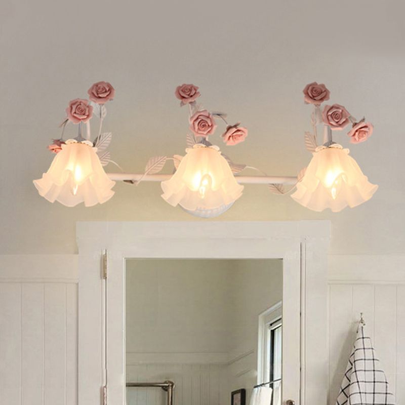 Félicie Design Bloem LED Wandlamp Metaal/Glas Blauw/Roze Slaap/Woon/Badkamer