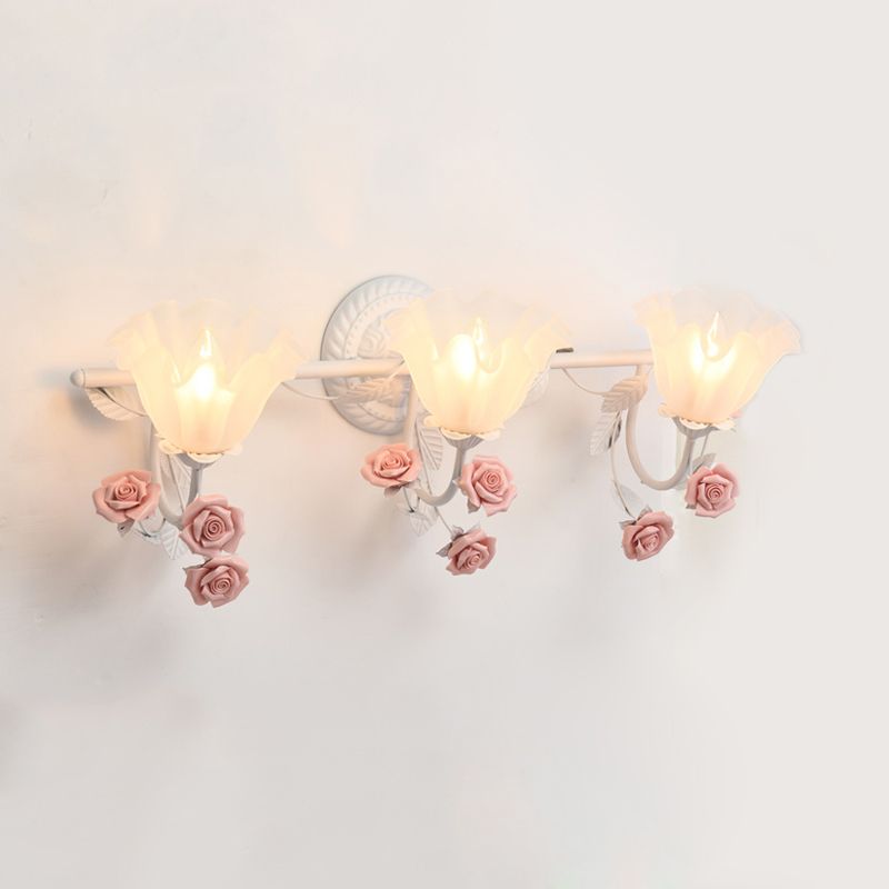 Félicie Design Bloem LED Wandlamp Metaal/Glas Blauw/Roze Slaap/Woon/Badkamer