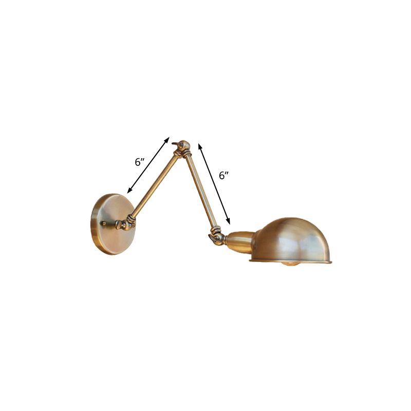 Brady Vintage Halfronde Verstelbare Wandlamp Goud/Chroom Slaapkamer/Woonkamer