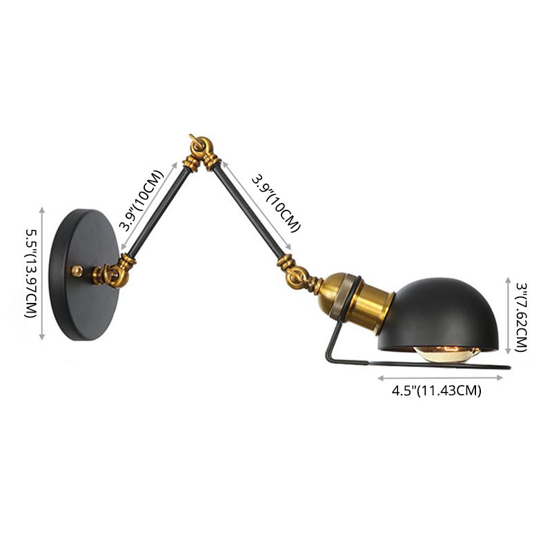Brady Moderne Koepel LED Wandlamp Zwart/Goud Metaal Binnen