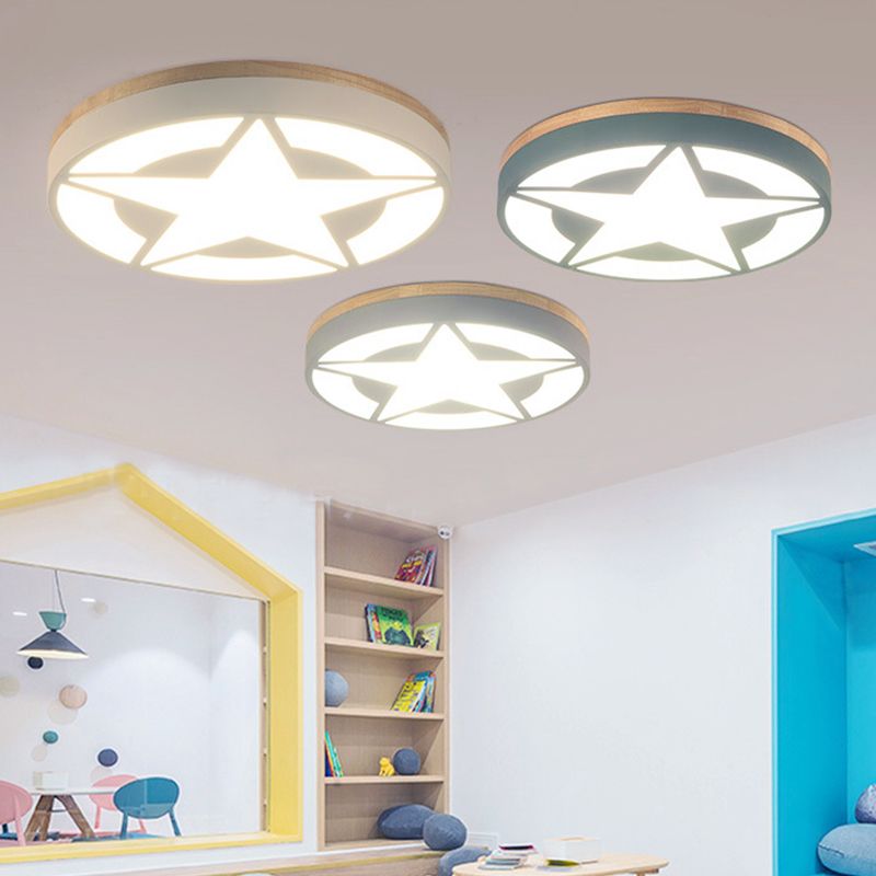 Quinn Moderne Design LED Plafondlamp Hout Acryl Woonkamer Keuken