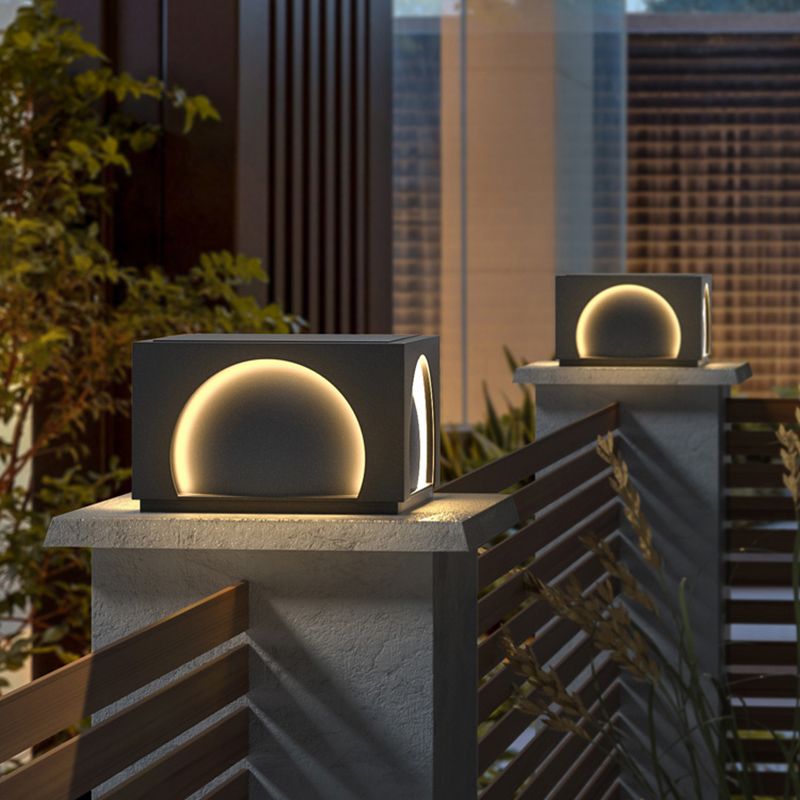 Riley Moderne Design LED Vierkant Buitenlamp Zonne Metaal Zwart Tuin/Stoeprand/Balkon