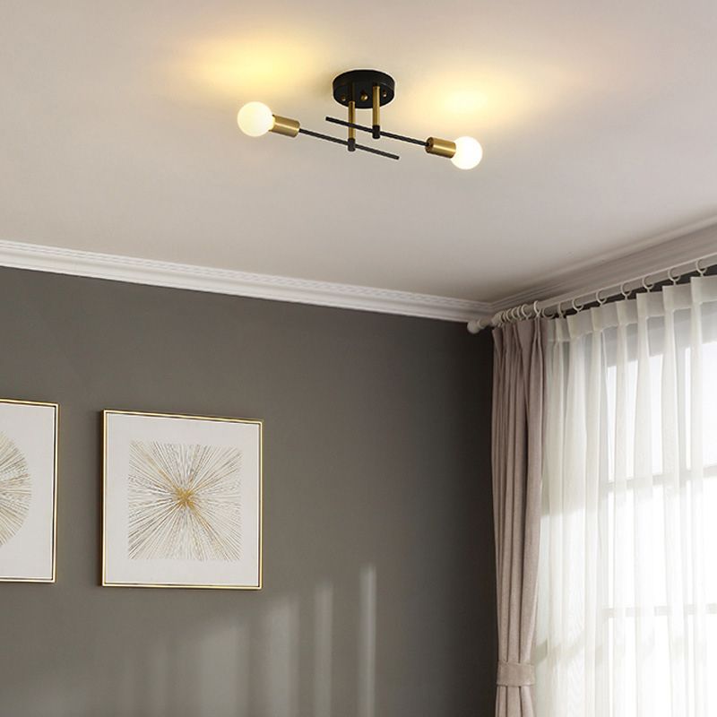 Valentina Moderne LED Plafondlamp Zwart Metaal/Glas Slaapkamer