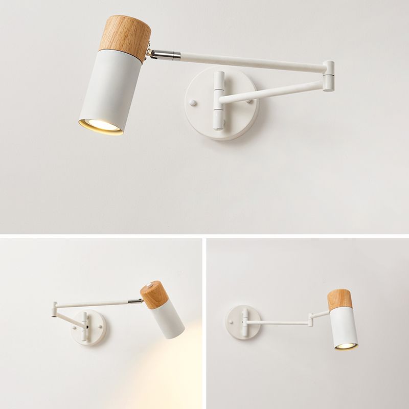 Ozawa Nordic Design LED Verstelbare Wandlamp Metaal/Hout Wit Slaapkamer/Woonkamer