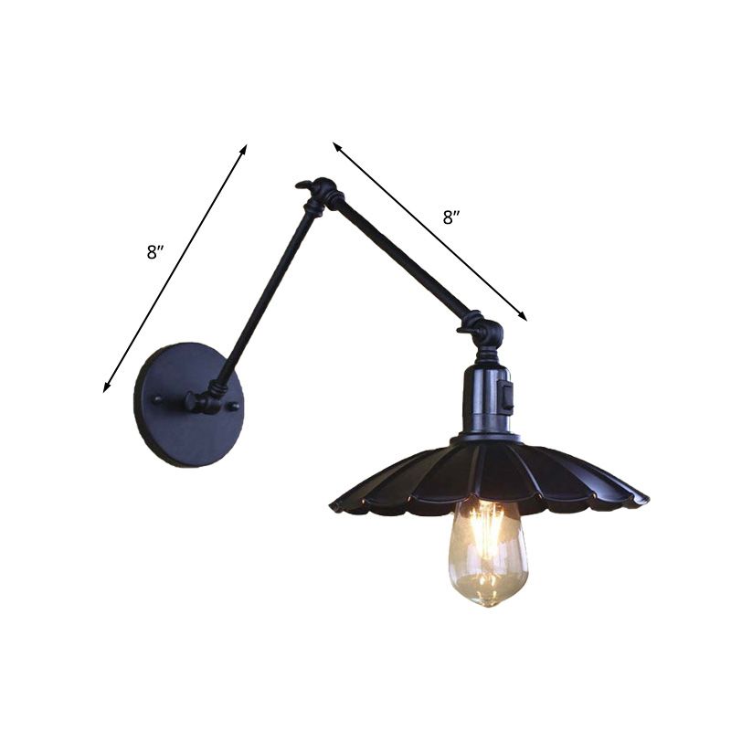 Brady Creatieve Geplooide LED Wandlamp Zwart/Wit Metaal Binnen