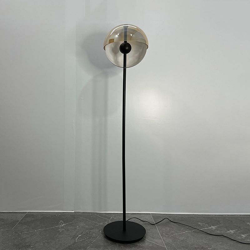 Salgado Moderne Design LED Geometrische Metalen Glazen Vloerlamp Zwart/Amber Slaapkamer/Woonkamer