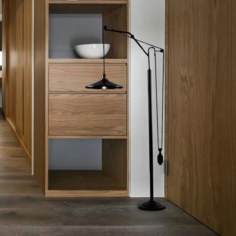 Alessio Modern Industriele LED Vloerlamp Zwart Metaal Woon/Slaapkamer
