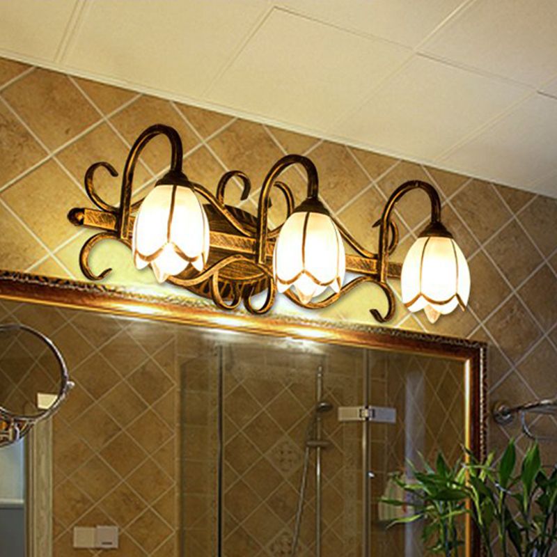 Félicie Antiek Spiegel Front Wandlamp Messing Metaal/Glas Slaapkamer/Eetkamer/Woonkamer