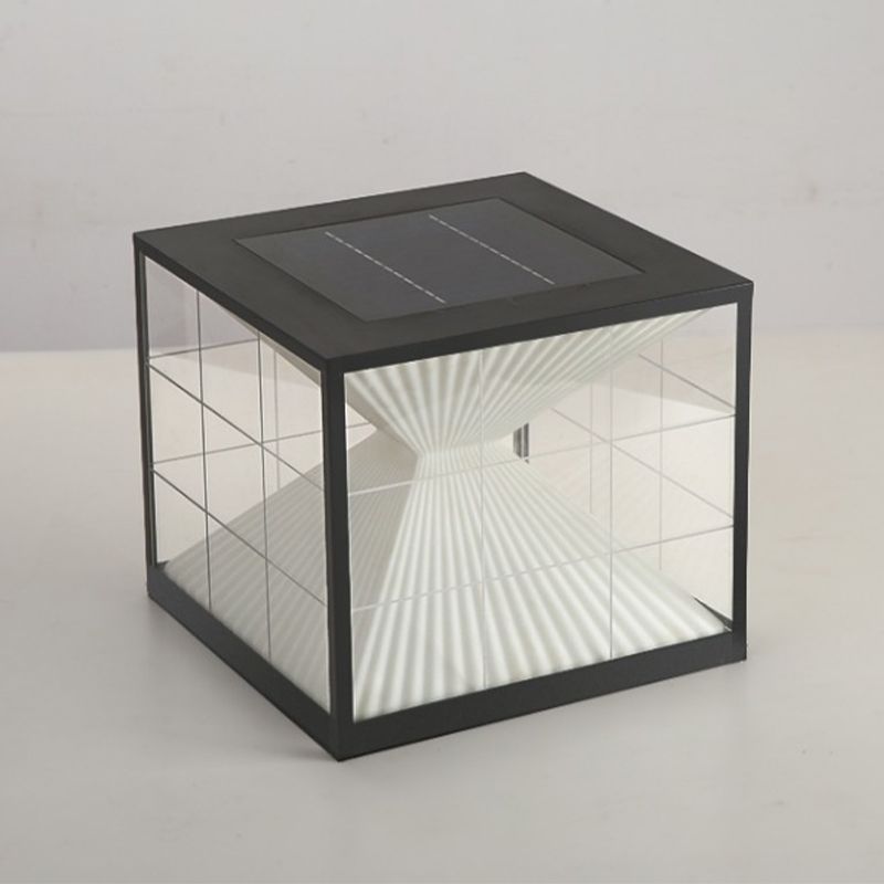 Riley Moderne LED Vierkant Buitenlamp Zonne Metaal Acryl Zwart Tuin/Stoeprand/Balkon
