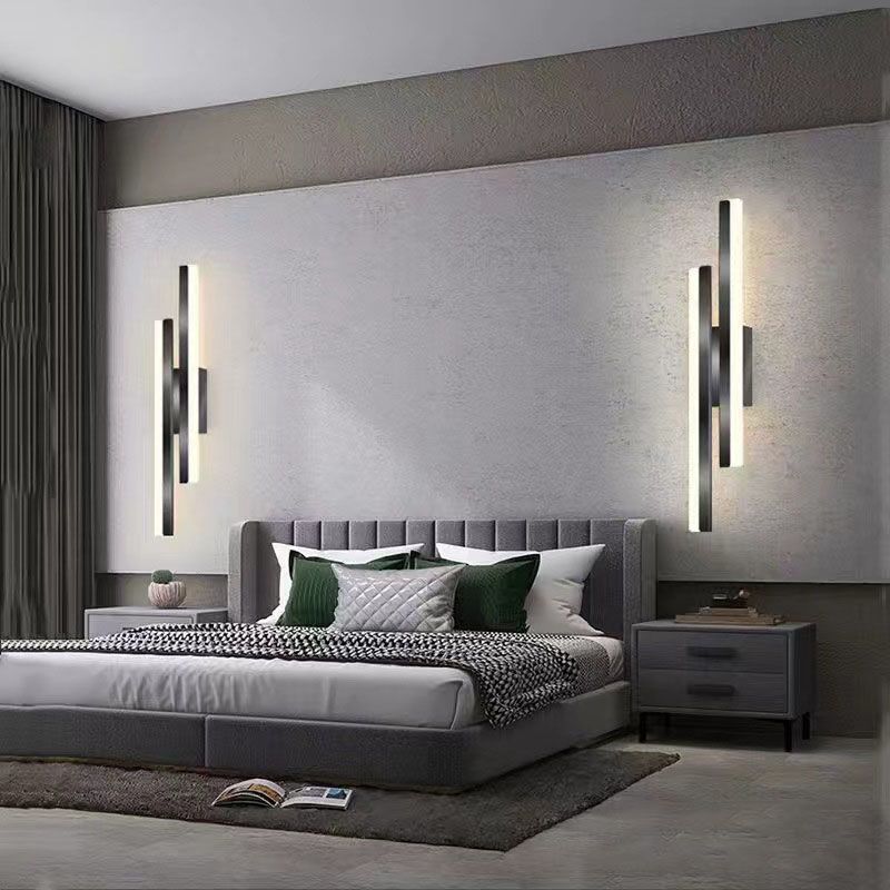 Alana Minimalistische Industriele LED Wandlamp Zwart/Wit Woon/Slaapkamer Acryl/Metaal