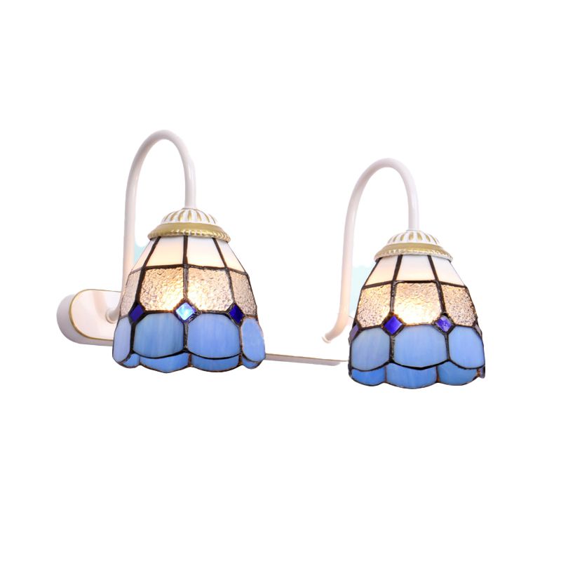 Baxter Bloemvormige Metalen Wandlampen, Zwart/Wit/Blauw