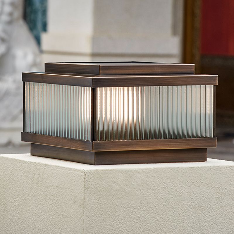 Riley Moderne LED Buitenlamp Bruin Metaal Tuin/Stoeprand/Balkon