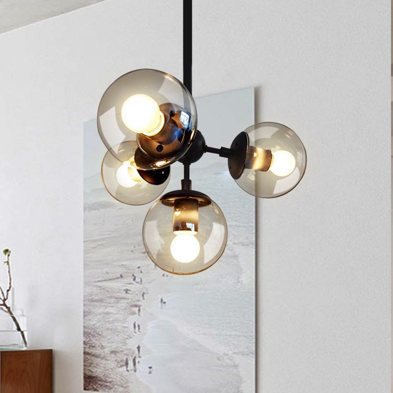 Valentina Modern Bubble LED Hanglampen Zwart Glas Metaal Slaapkamer