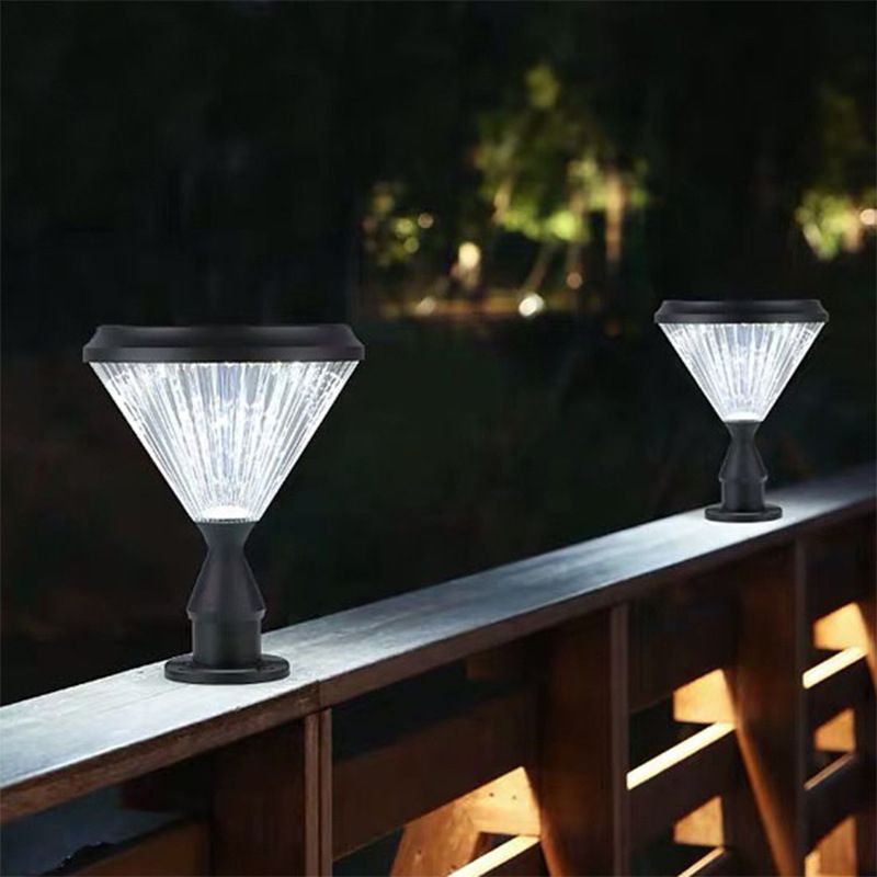 Riley Design Diamantvorm LED Buitenlamp Zonne Metaal/Acryl Zwart Tuin/Stoeprand/Balkon