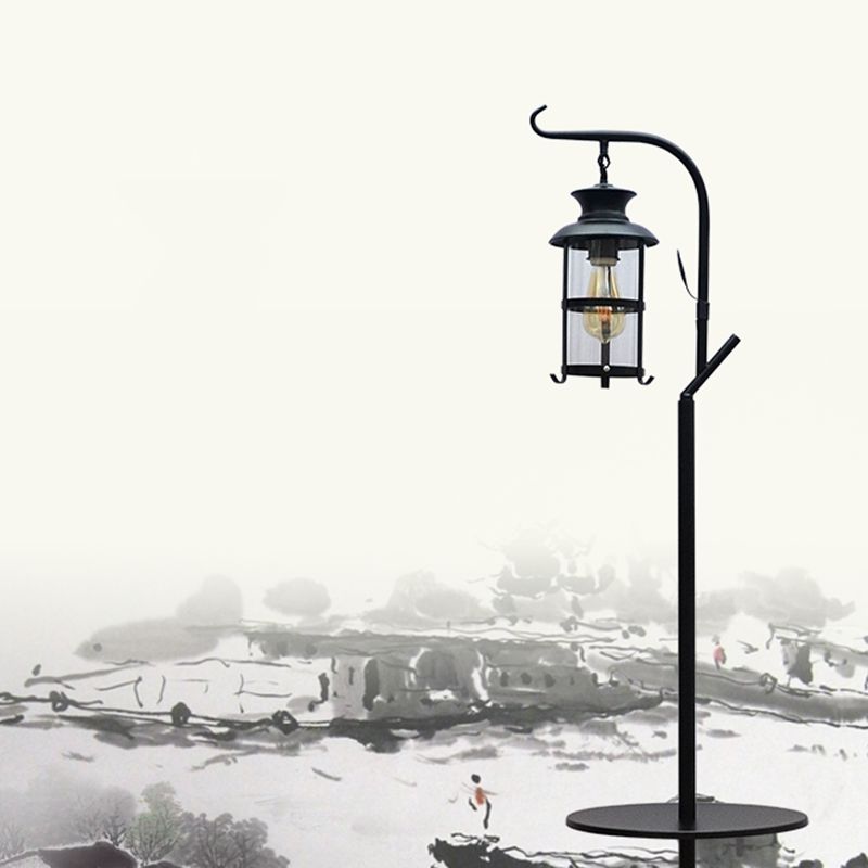 Alessio Retro LED Vloerlamp Zwart&Wit Slaap/Woonkamer Metaal&Glass