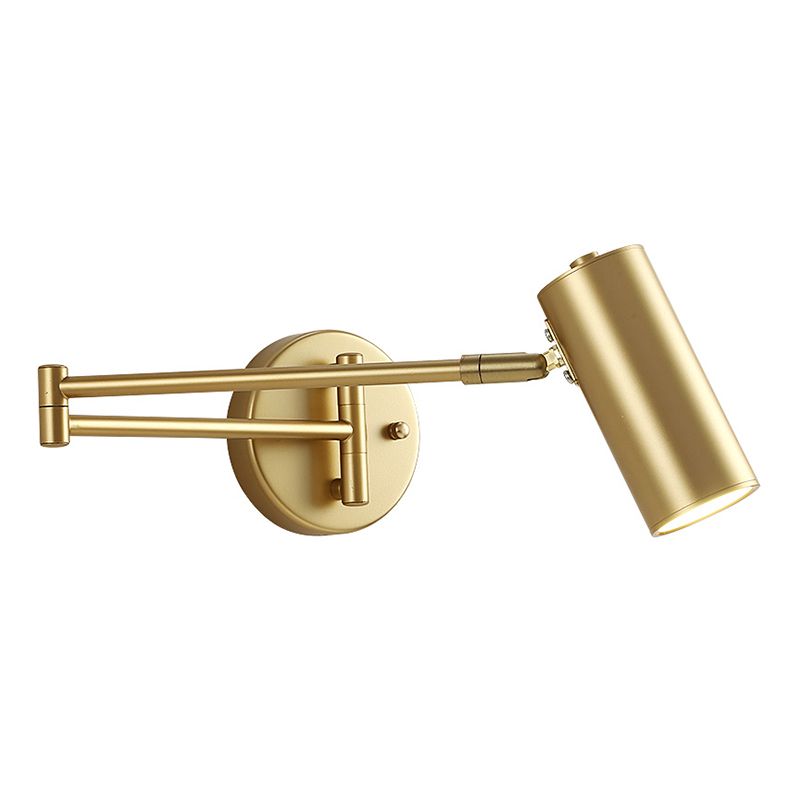 Brady Moderne Cilindrische LED Wandlamp Zwart/Goud Metaal Binnen