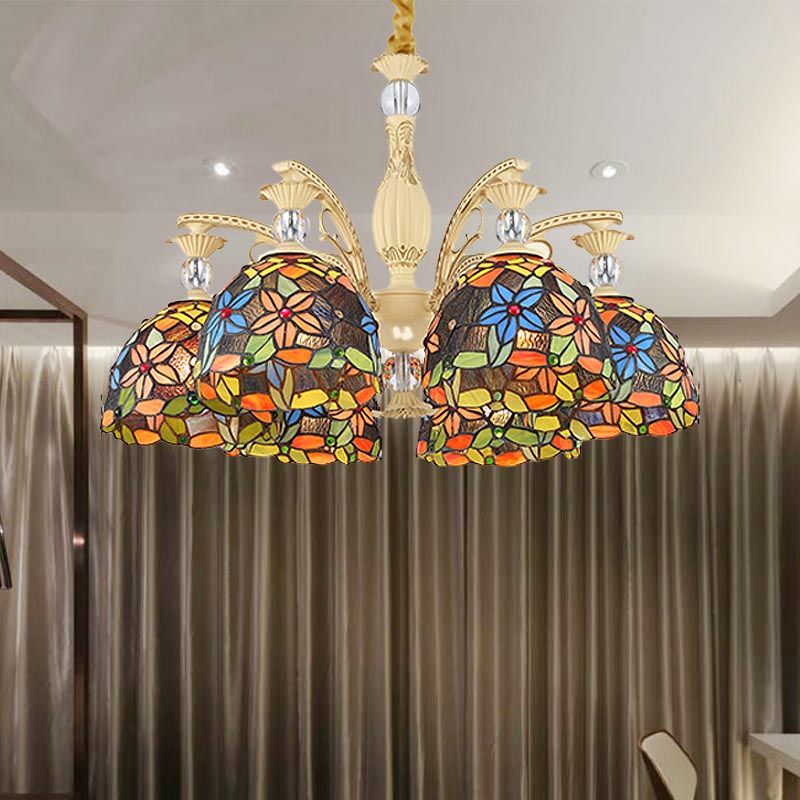Alessio Vintage Flower Metal Chandelier, Multicolor