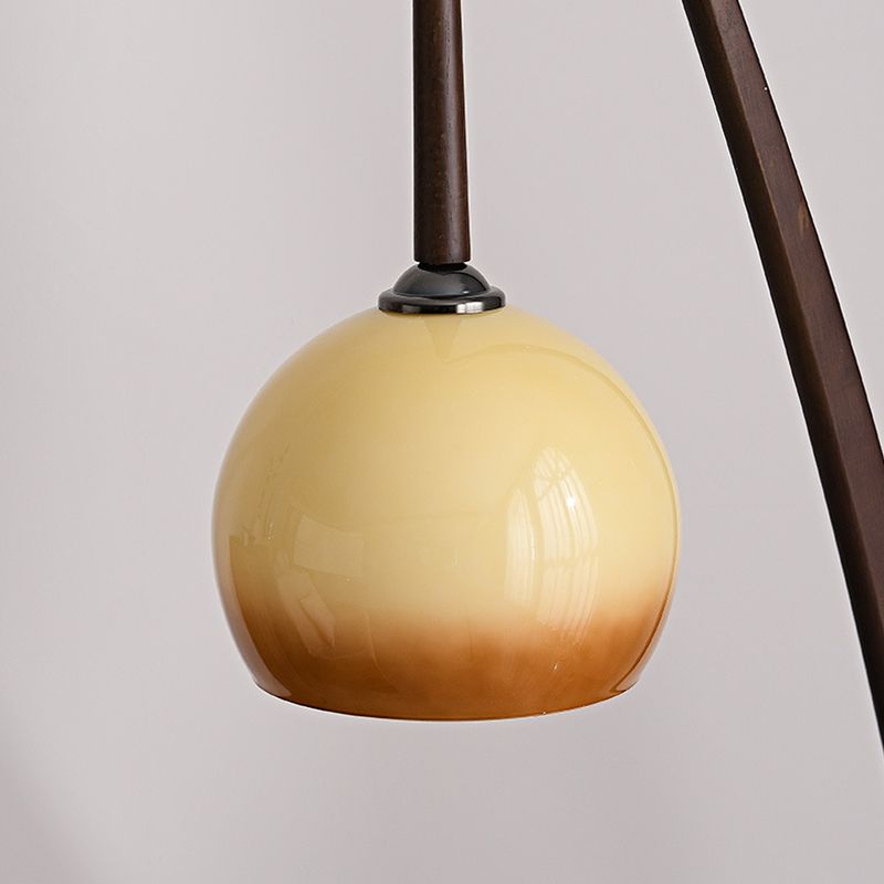 Ozawa Moderne Krukken LED Vloerlamp Hout/Glas Bruin Slaap/Woon/Eetkamer