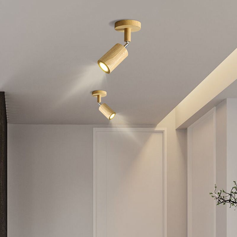 Ozawa Moderne LED Plafondlamp Verstelbaar Hout Metaal/Hout Woonkamer