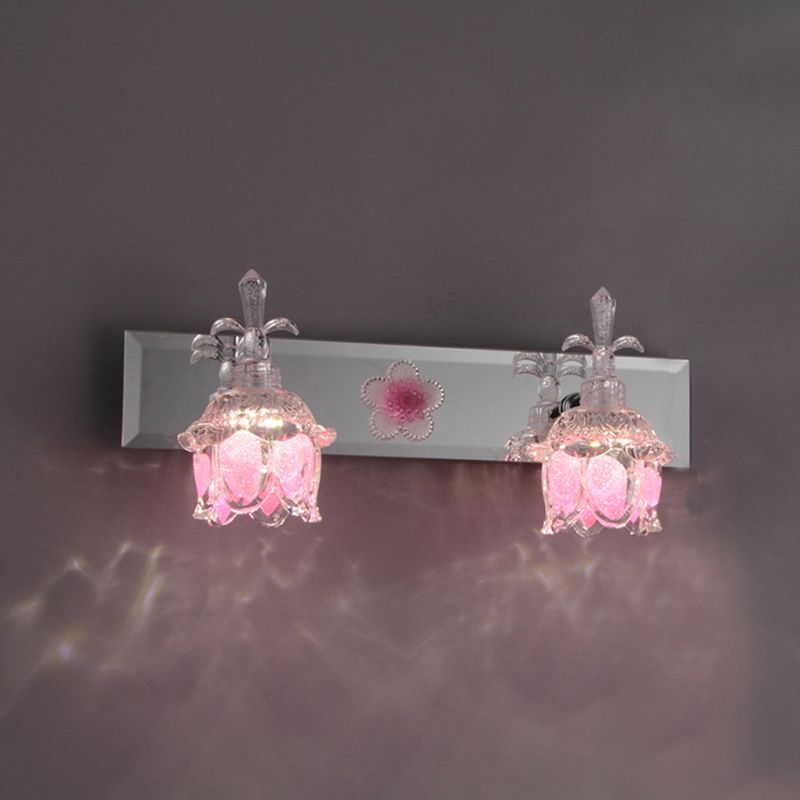 Félicie Design Bloem LED Wandlamp Metaal/Glas Roze Slaap/Woon/Badkamer