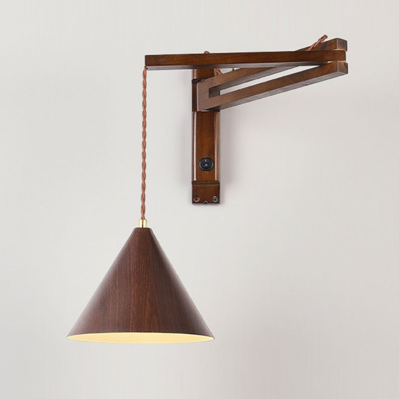 Ozawa Verstelbare Design LED Wandlamp Hout/Metaal Walnoot Woonkamer/Slaapkamer