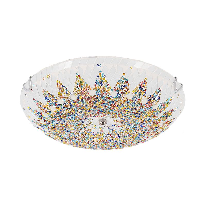 Eryn Moderne Ronde Plafondlamp Blauw Metaal/Glas Slaapkamer/Woonkamer