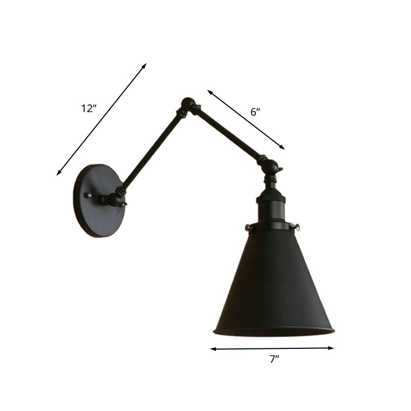 Brady Vintage Verstelbare Wandlamp Metaal Zwart/Roest Slaapkamer/Woonkamer